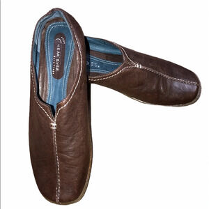 Aerosoles size 7 brown leather slip on loafers